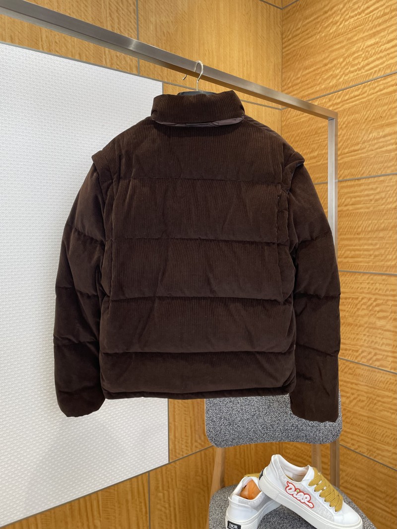Prada letter printed badge long sleeve down jacket 1 1