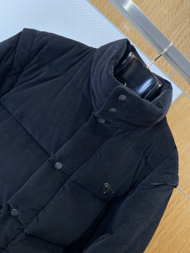 Prada letter printed badge long sleeve down jacket 2 2