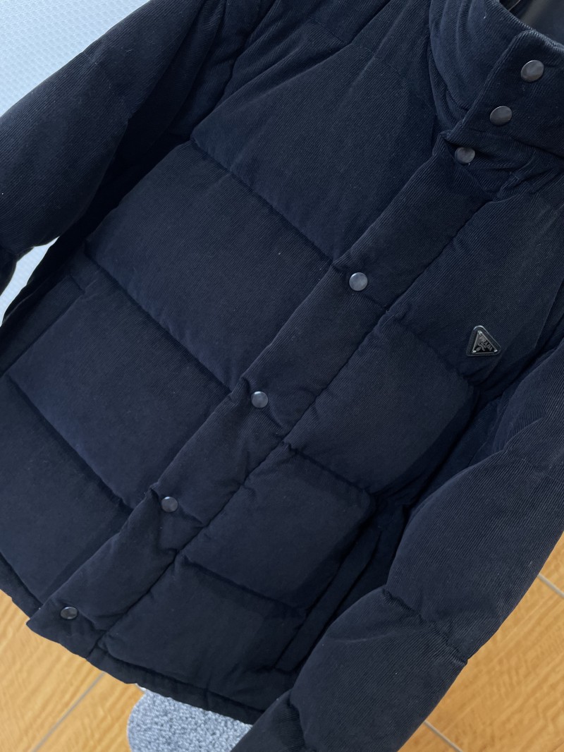 Prada letter printed badge long sleeve down jacket 2 3