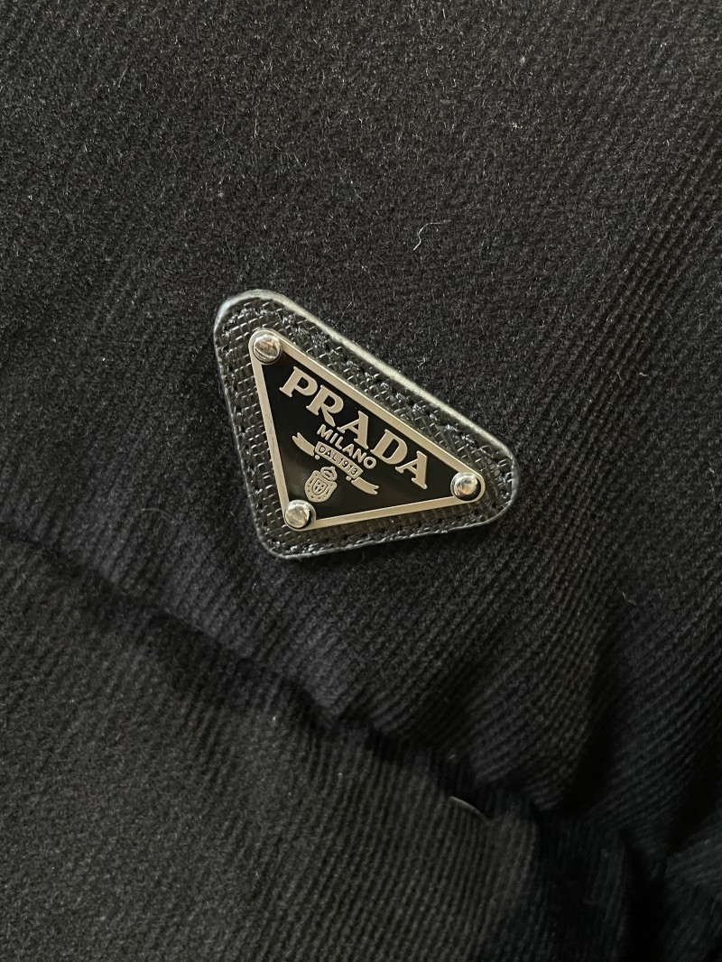 Prada letter printed badge long sleeve down jacket 2 4