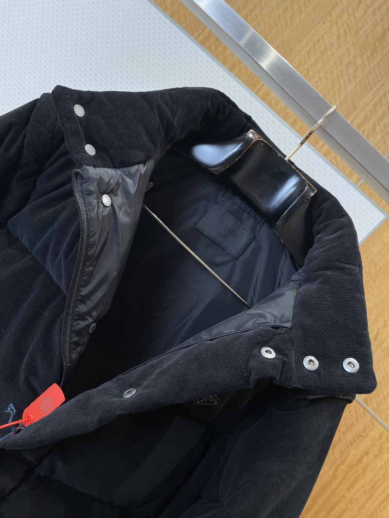 Prada letter printed badge long sleeve down jacket 2 5