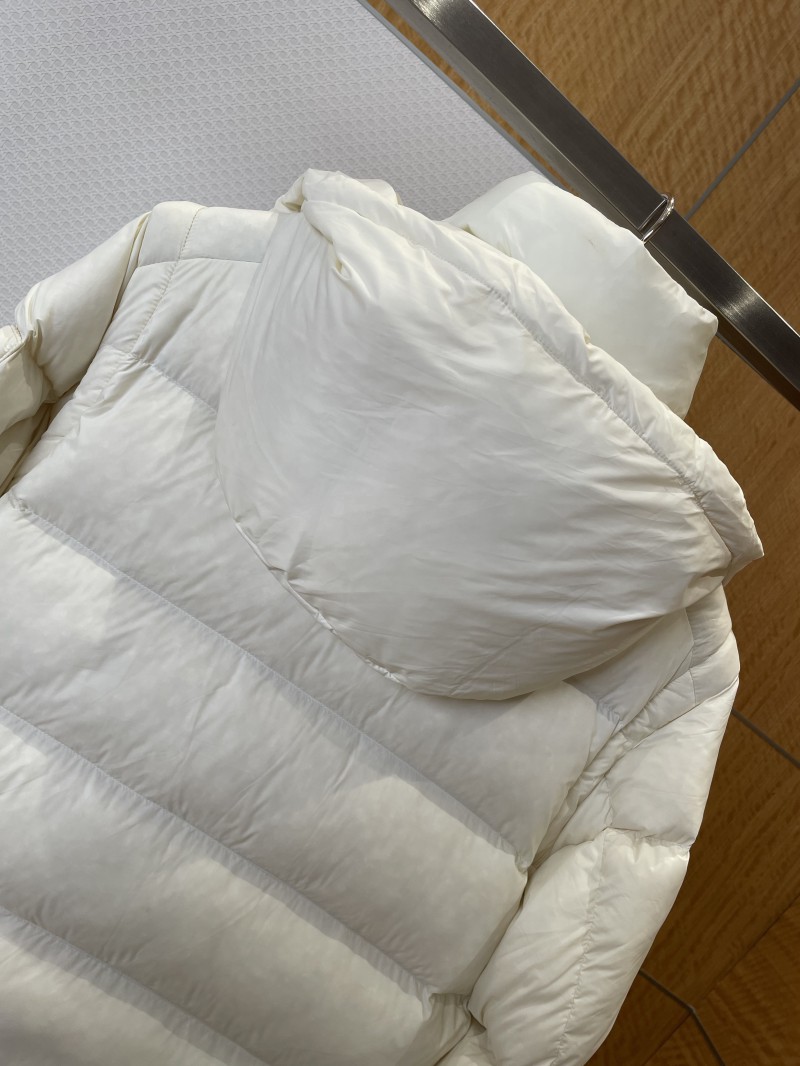 Prada contrasting patch hooded down jacket 6