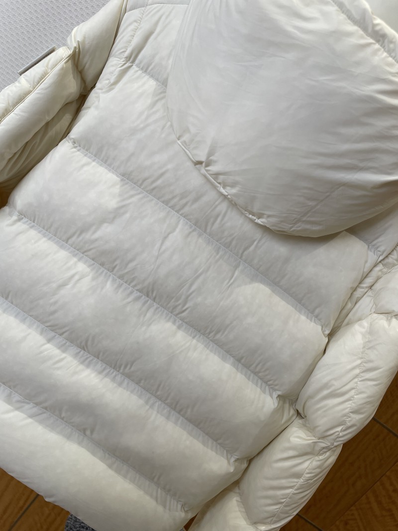 Prada contrasting patch hooded down jacket 7