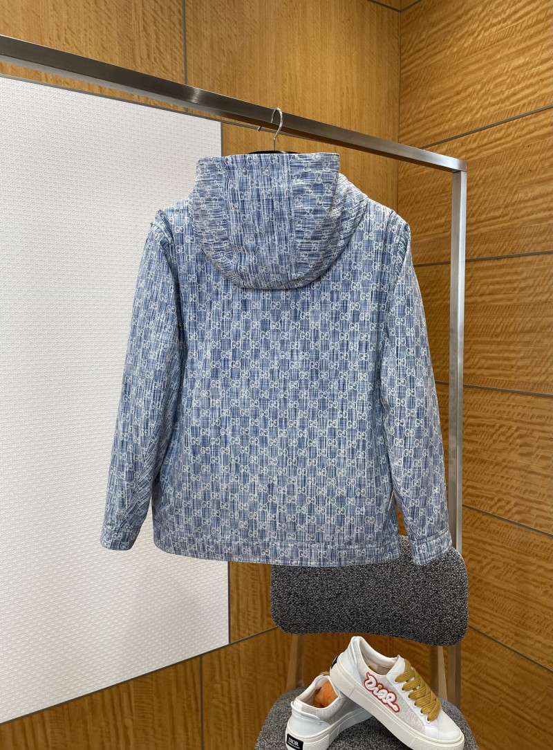 Gucci All-Over Print Zipped Denim Down Jacket 1