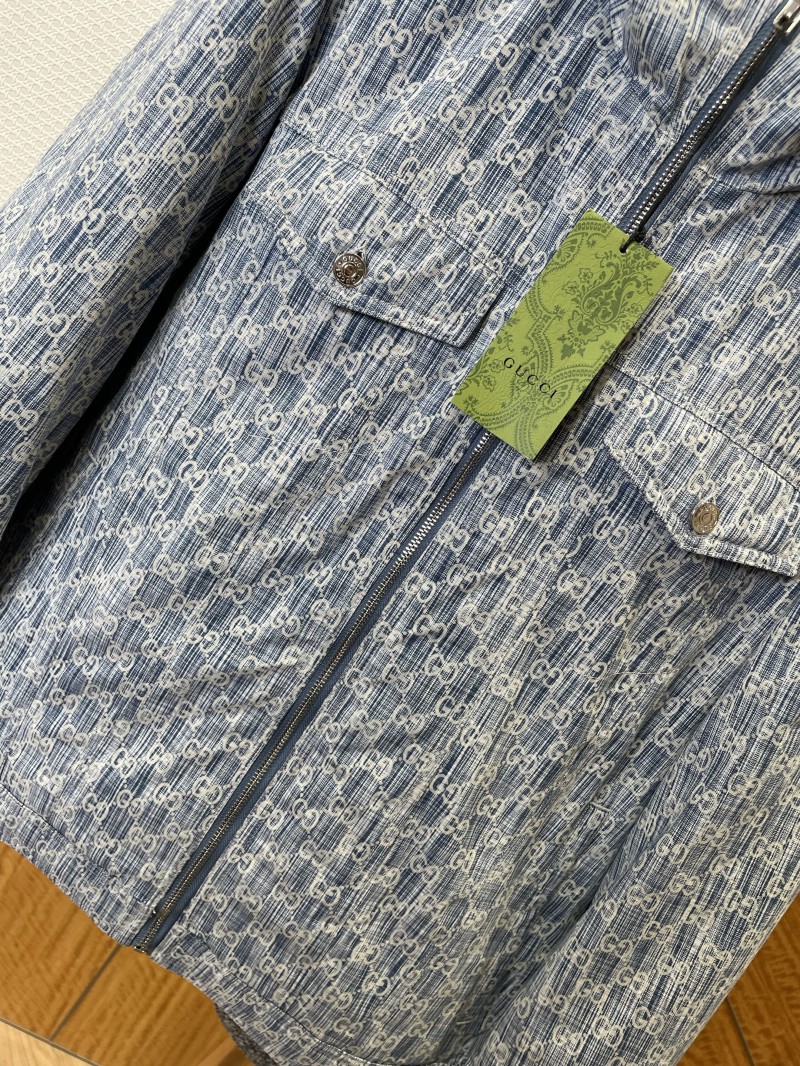 Gucci All-Over Print Zipped Denim Down Jacket 3