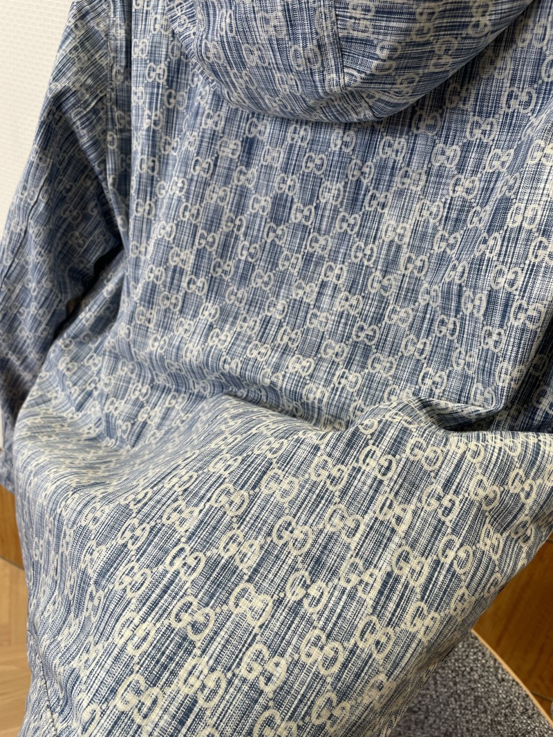 Gucci All-Over Print Zipped Denim Down Jacket 7