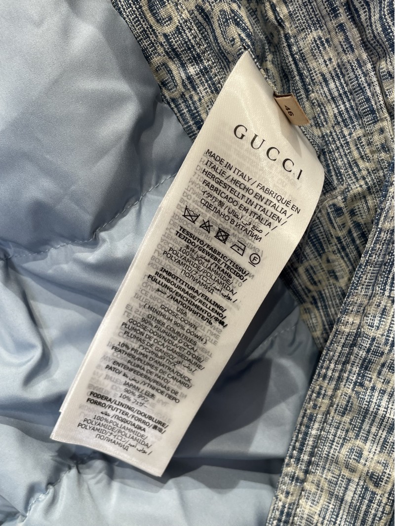 Gucci All-Over Print Zipped Denim Down Jacket 8