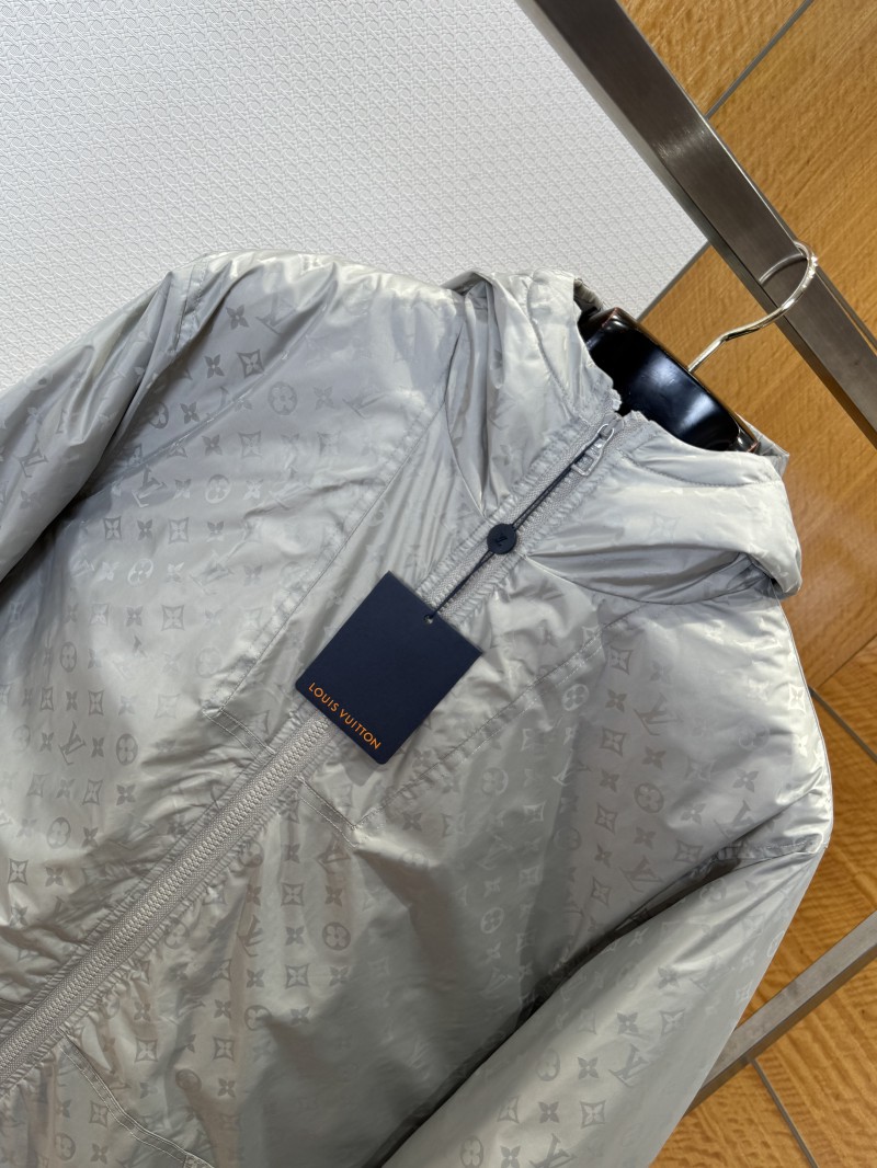 LV All-over Print Zip-up Down Jacket 1 2