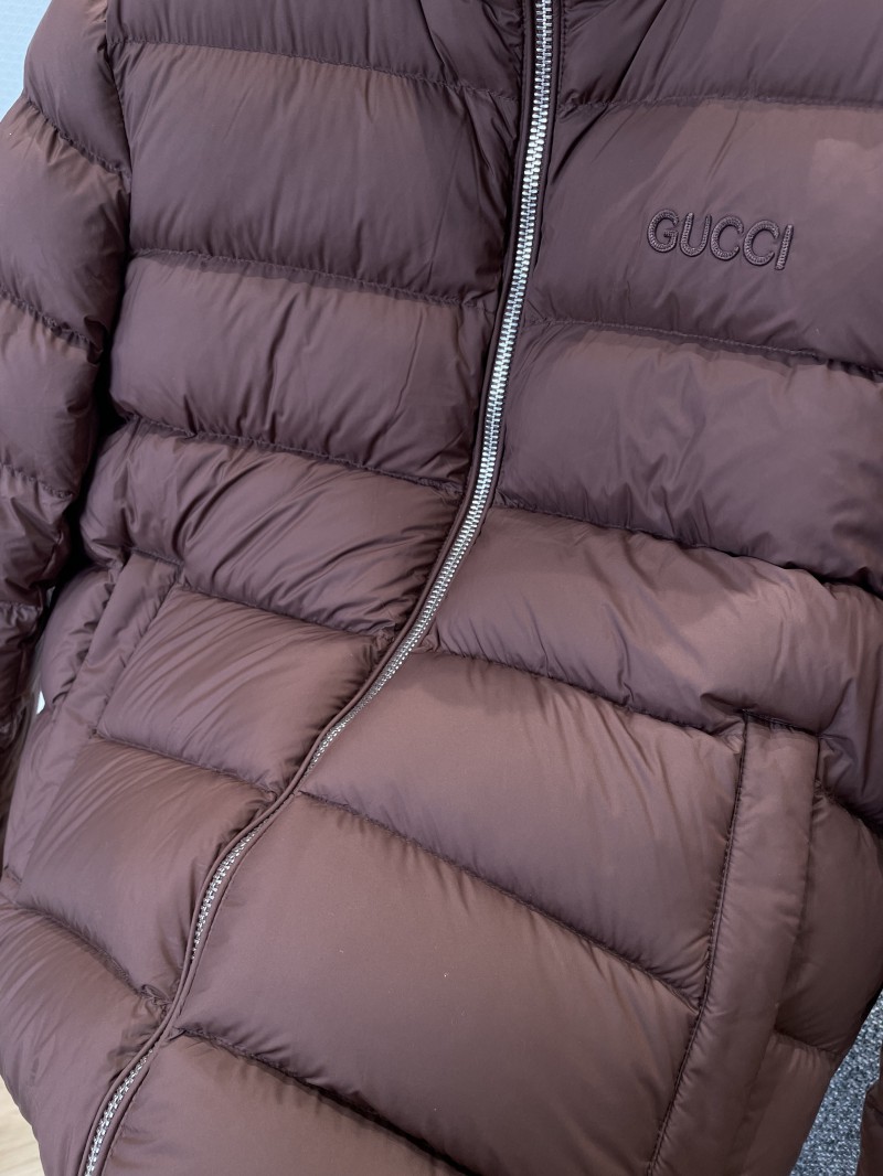 Gucci Embroidered Logo Stand Collar Down Jacket 3 4