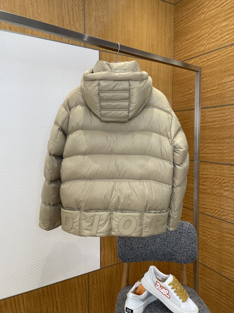 Dior Letter Print Stand Collar Hooded Quilted Down Jacket 2 1