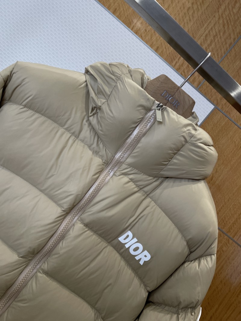Dior Letter Print Stand Collar Hooded Quilted Down Jacket 2 2