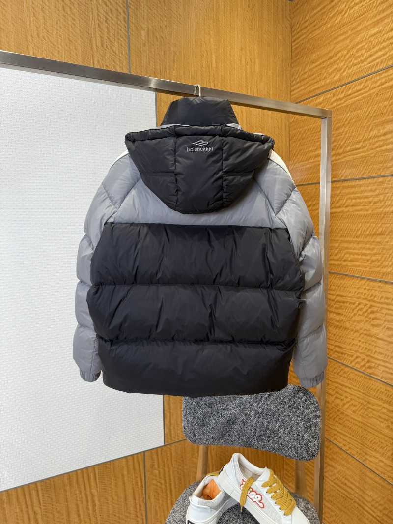 Balenciaga Color-block Stand Collar Hooded Down Jacket 1