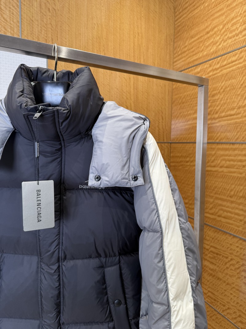 Balenciaga Color-block Stand Collar Hooded Down Jacket 3