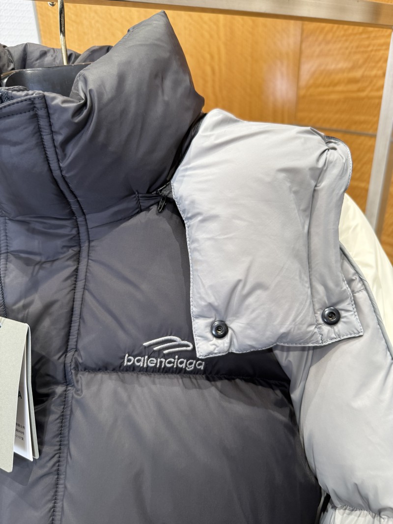 Balenciaga Color-block Stand Collar Hooded Down Jacket 5