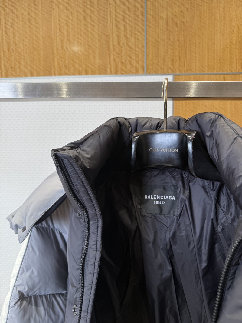 Balenciaga Color-block Stand Collar Hooded Down Jacket 8