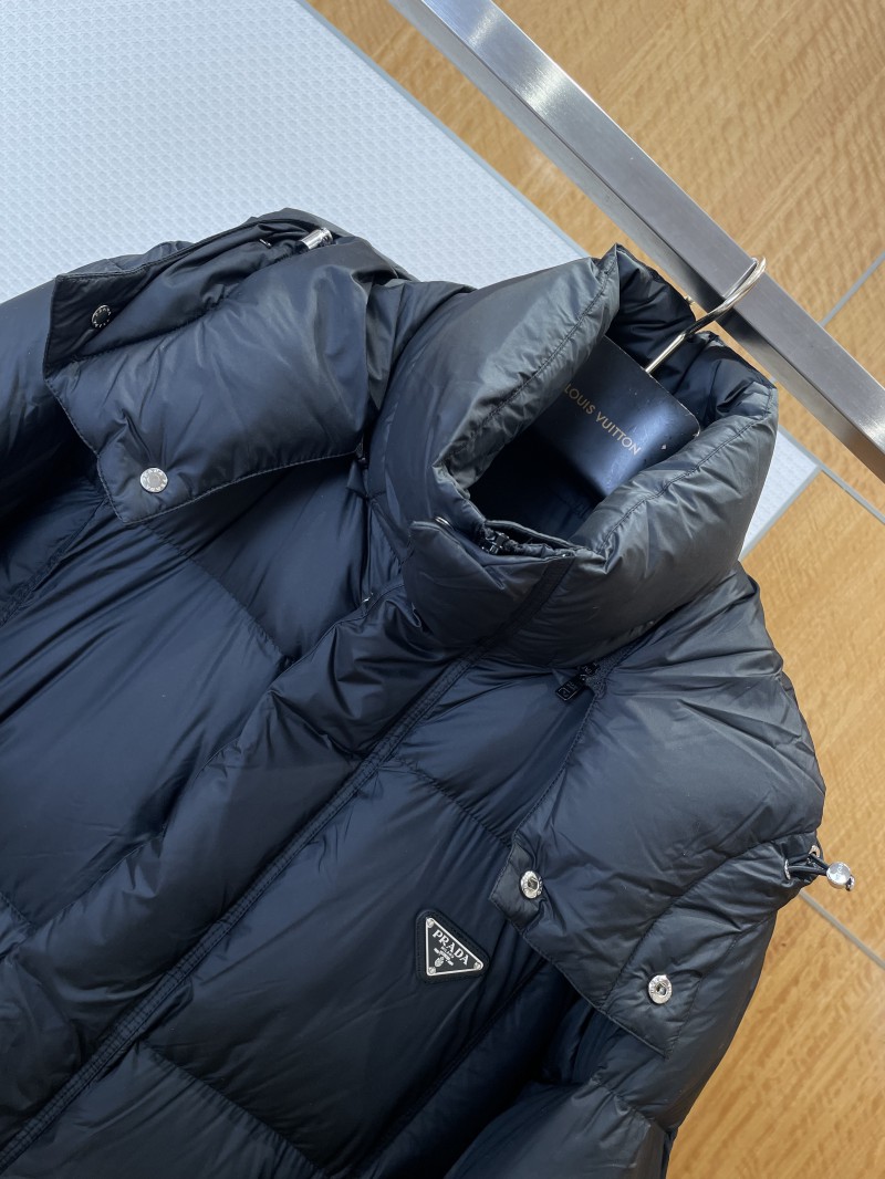 Prada Enamel Triangle Logo Detachable Hood Down Jacket 2