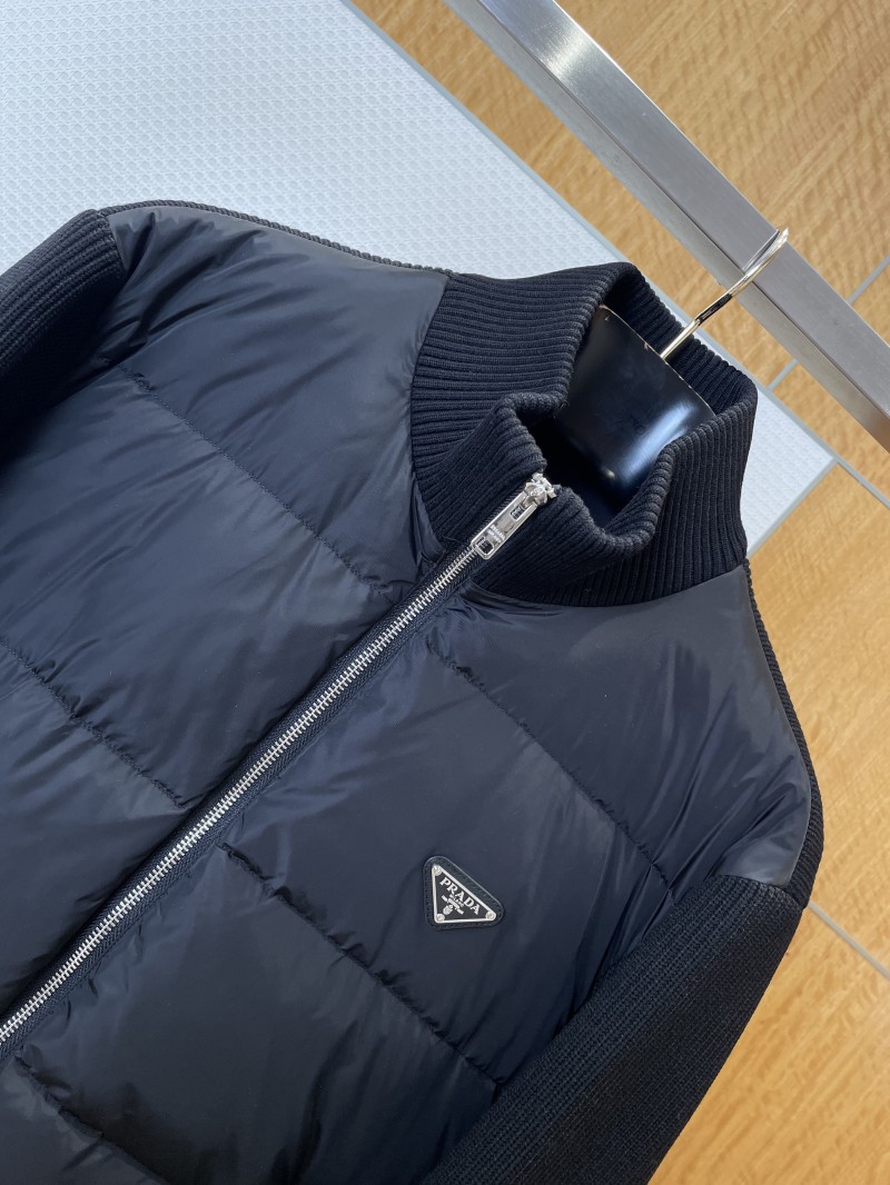 Prada Enamel Triangle Logo Letter Embroidered Down Jacket 1 2