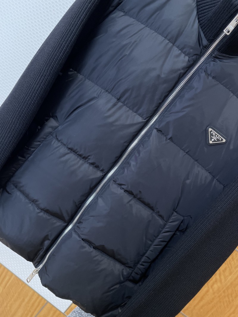 Prada Enamel Triangle Logo Letter Embroidered Down Jacket 1 3