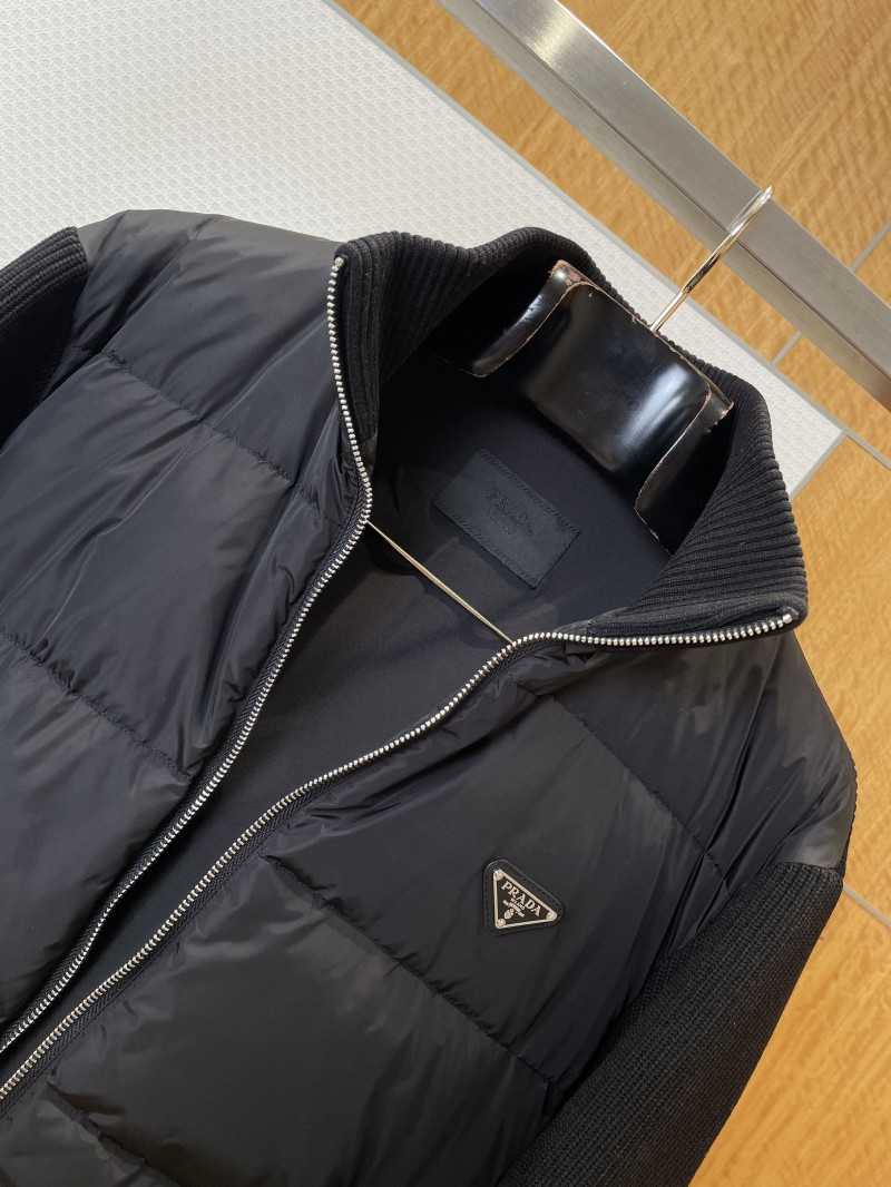 Prada Enamel Triangle Logo Letter Embroidered Down Jacket 1 5