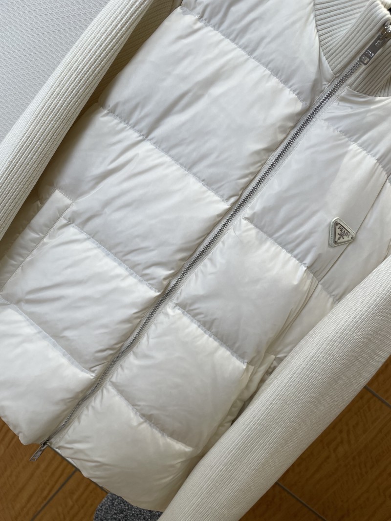 Prada Enamel Triangle Logo Letter Embroidered Down Jacket 2 3