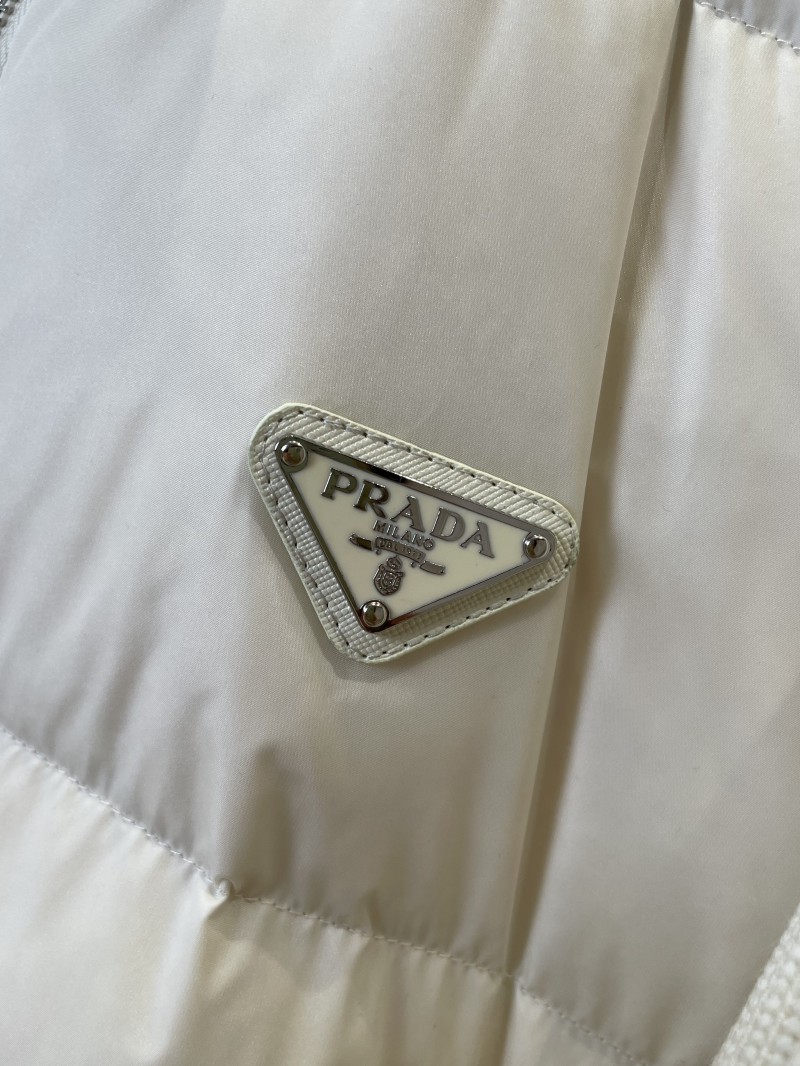 Prada Enamel Triangle Logo Letter Embroidered Down Jacket 2 4