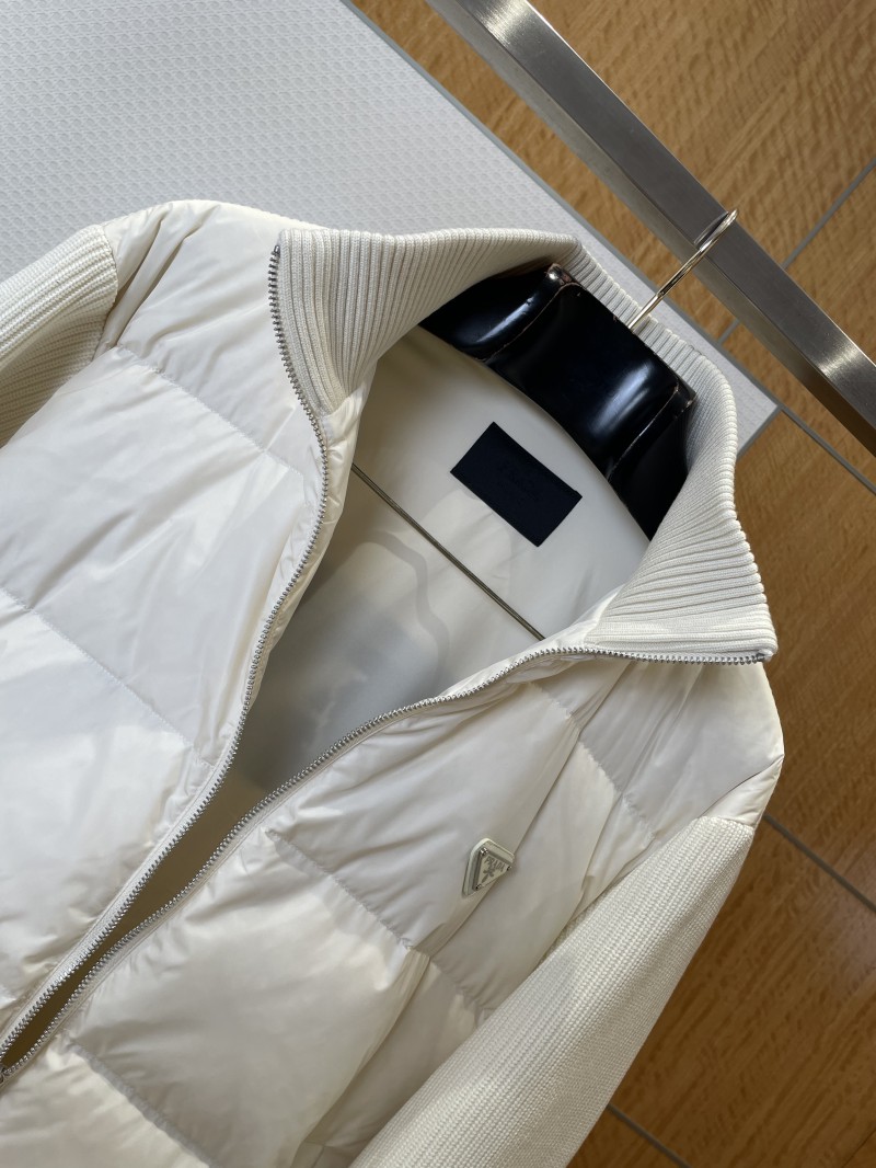 Prada Enamel Triangle Logo Letter Embroidered Down Jacket 2 5