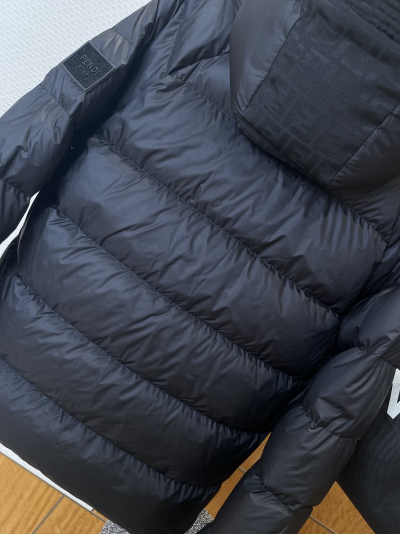 FENDI Sleeve Logo Patch Hooded Down Jacket 7