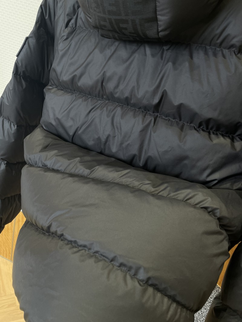 FENDI Sleeve Logo Patch Hooded Down Jacket 8