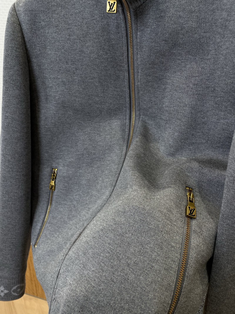 LV Printed Zipper Stand Collar Jacket 4