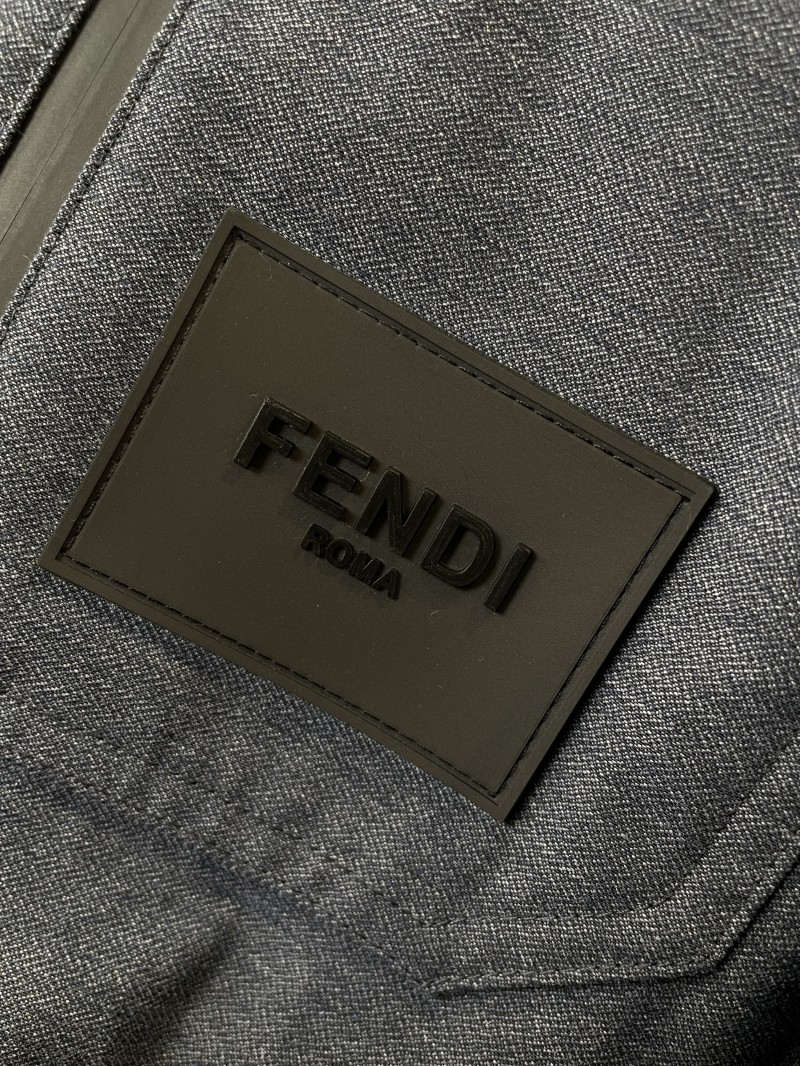 Fendi Double F Print Patchwork Detachable Hood Down Jacket 1 5