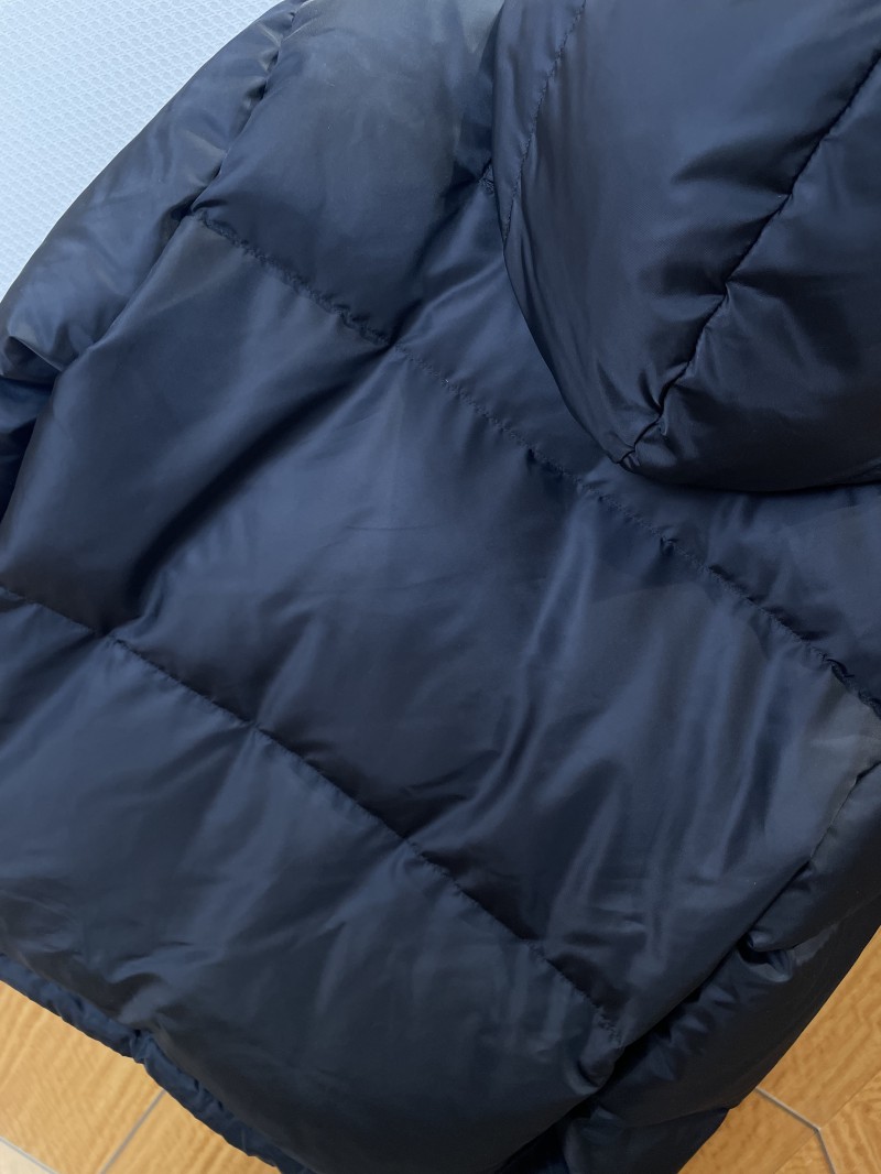 Prada Enameled Triangle Logo Drawstring Hooded Quilted Down Jacket 5