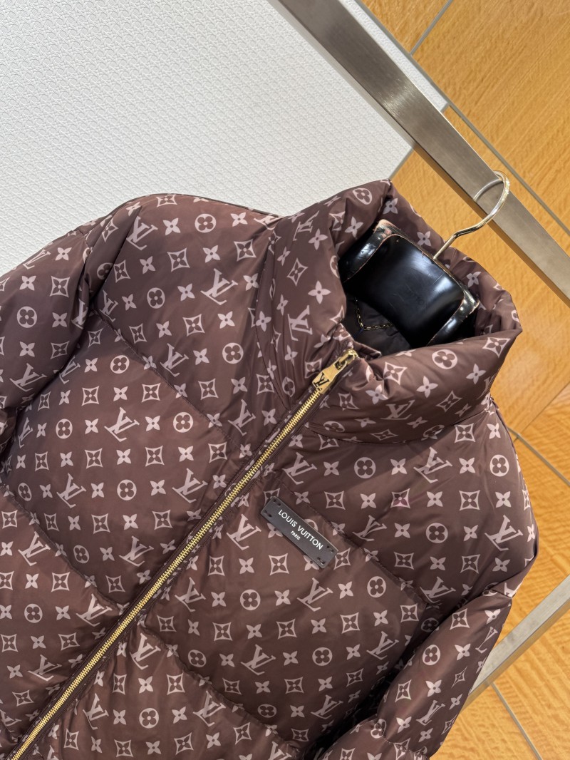LV All-Over Print Zipper Stand Collar Down Jacket 2