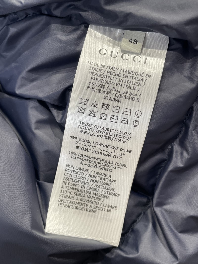 Gucci Logo Embroidered Striped Patchwork Down Jacket 1 8