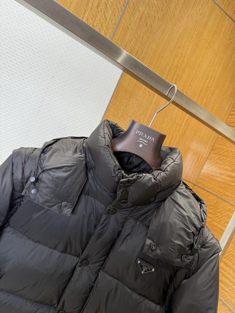 Prada Triangle Logo Stand Collar Hooded Down Jacket 2