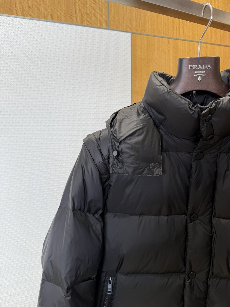 Prada Triangle Logo Stand Collar Hooded Down Jacket 3