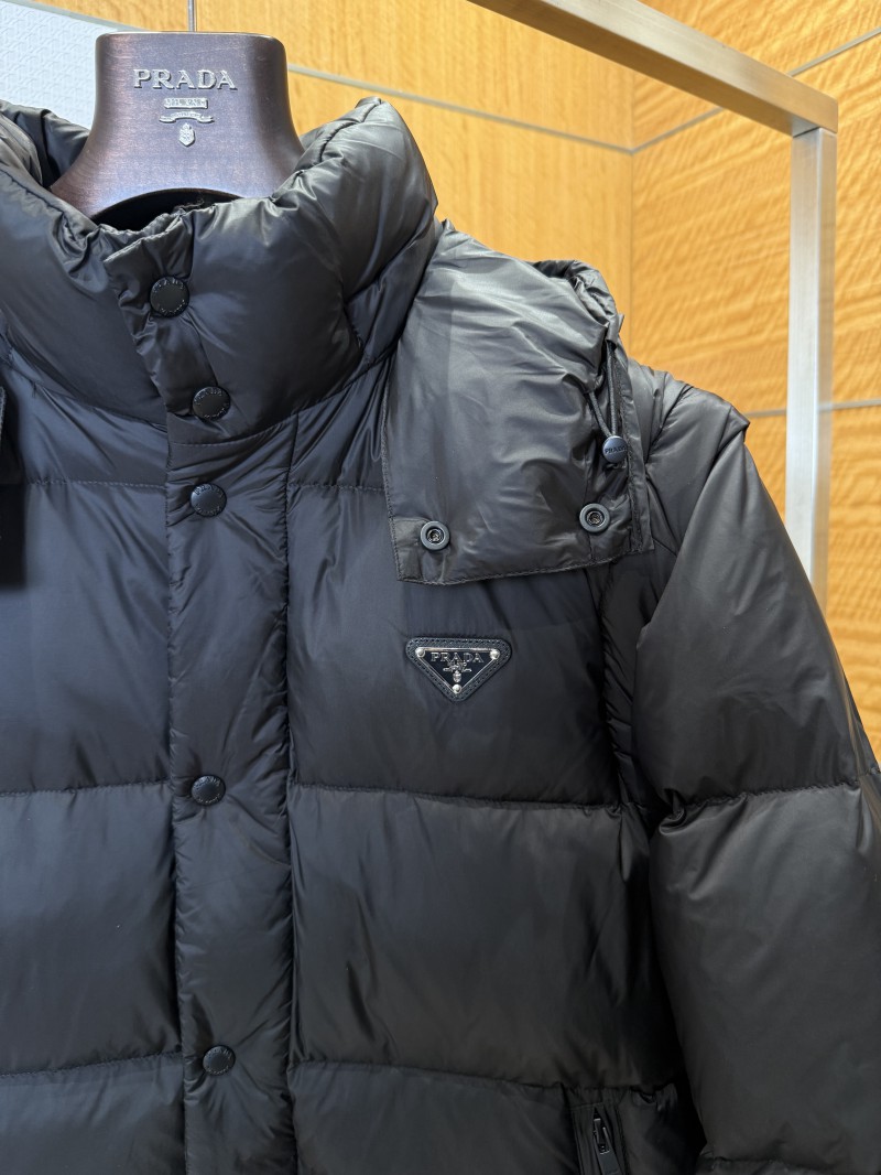 Prada Triangle Logo Stand Collar Hooded Down Jacket 5