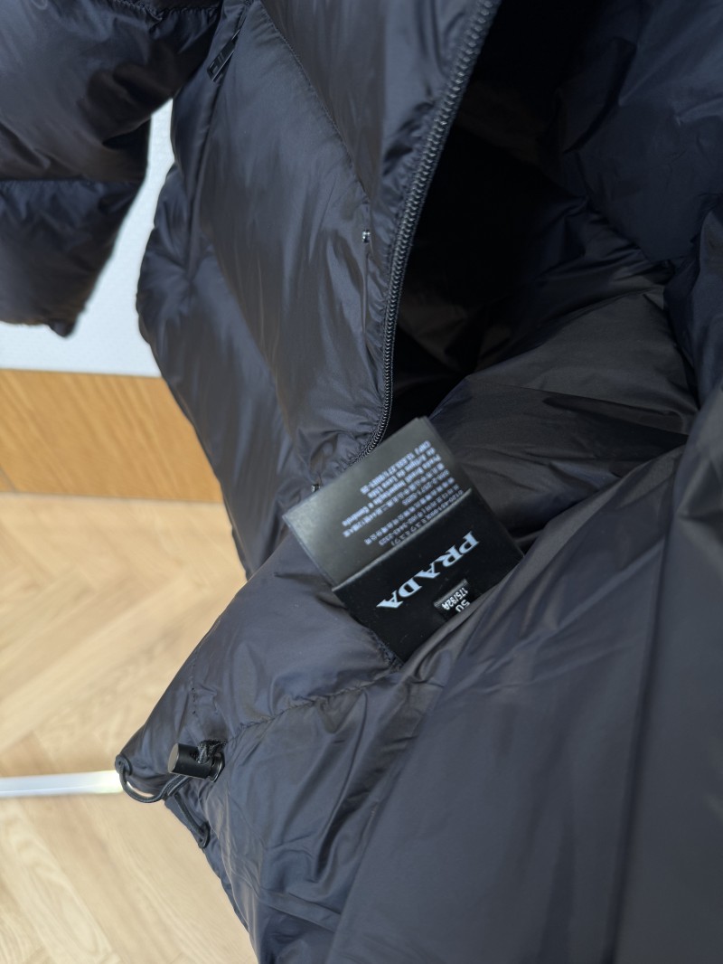 Prada Triangle Logo Stand Collar Hooded Down Jacket 7