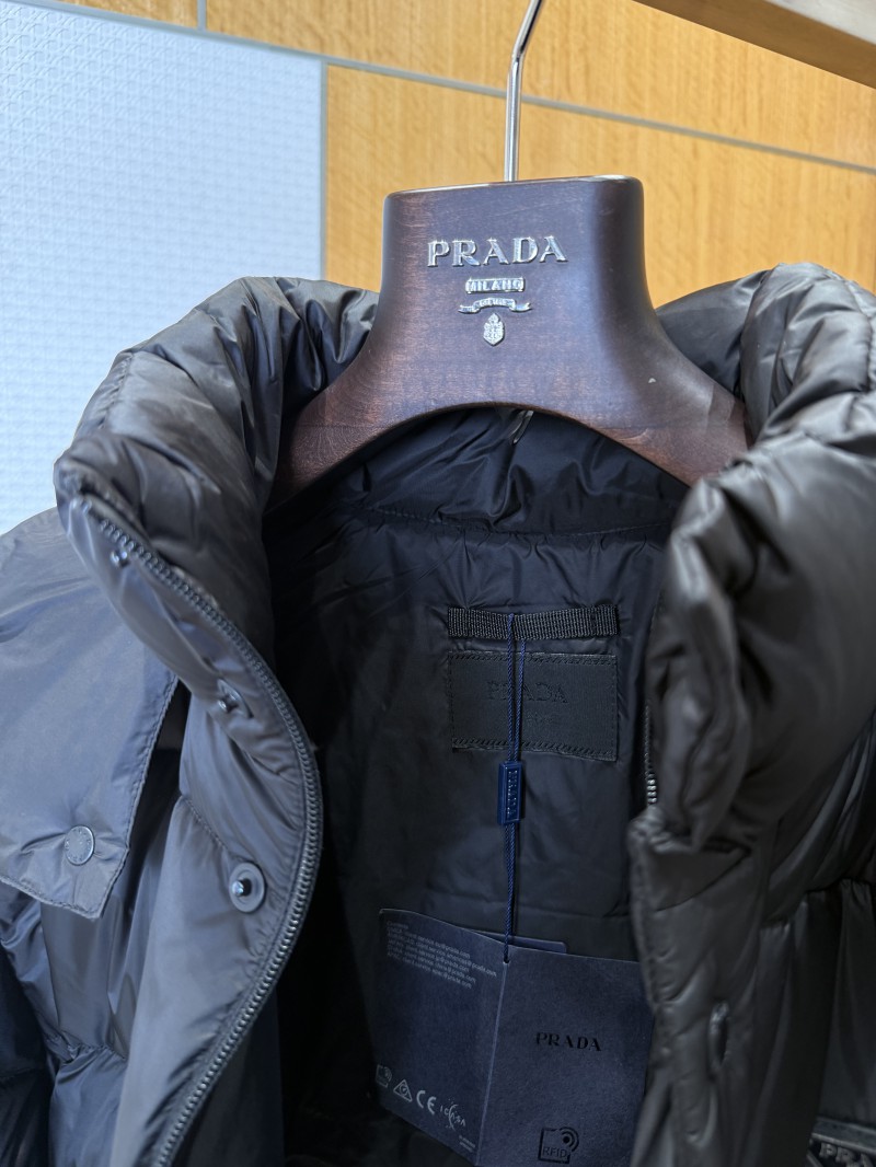 Prada Triangle Logo Stand Collar Hooded Down Jacket 8