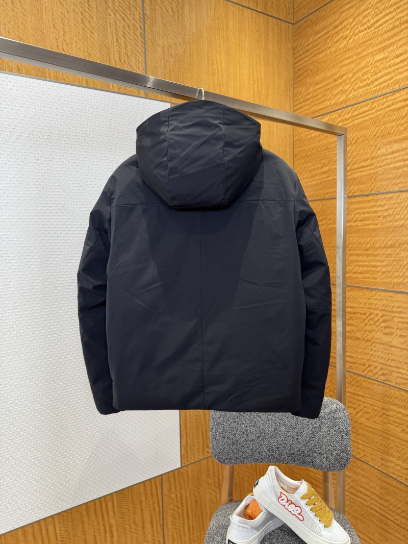 LV Solid Color Hooded Embossed Down Jacket 1 1