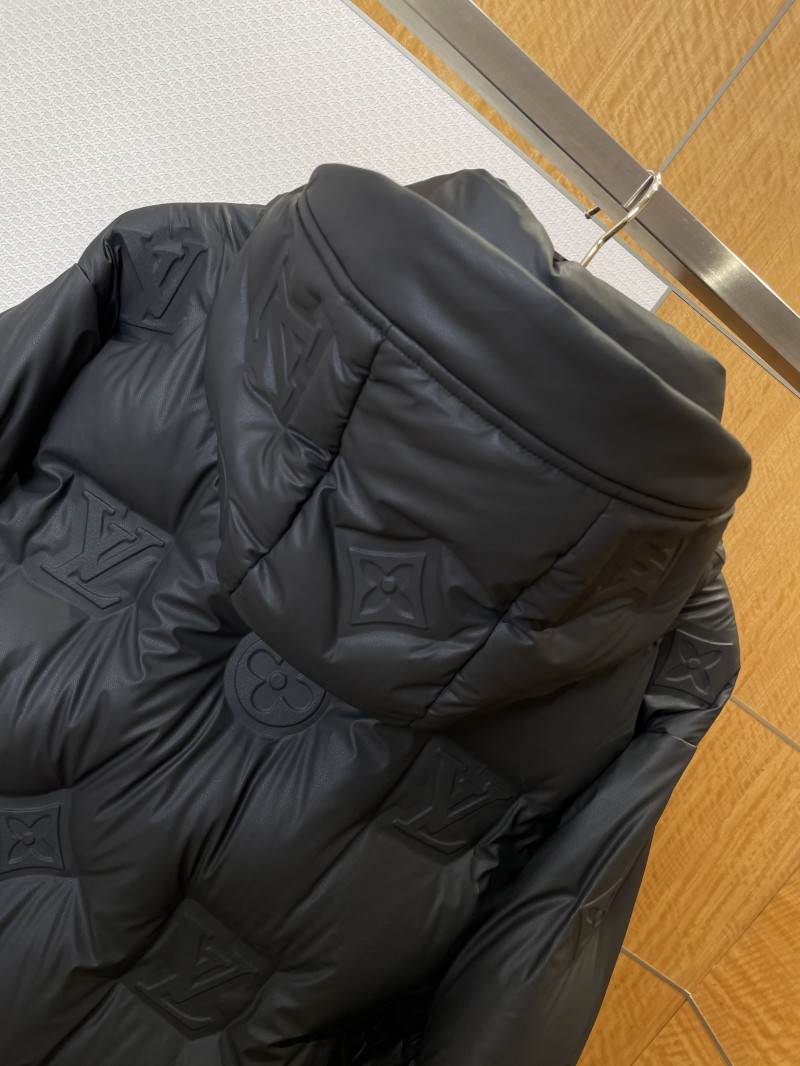 LV Embossed Print Hooded Down Jacket 1 5