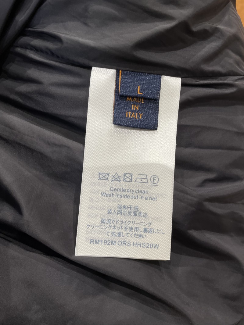 LV Embossed Print Hooded Down Jacket 1 8