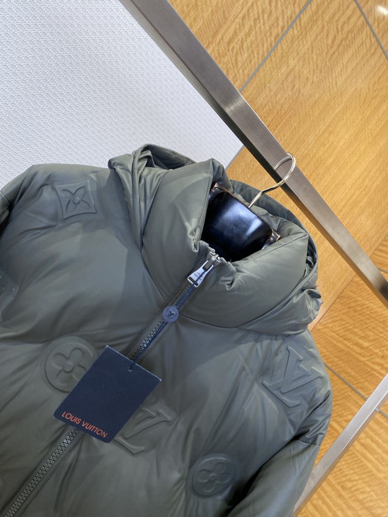LV Embossed Print Hooded Down Jacket 2 2