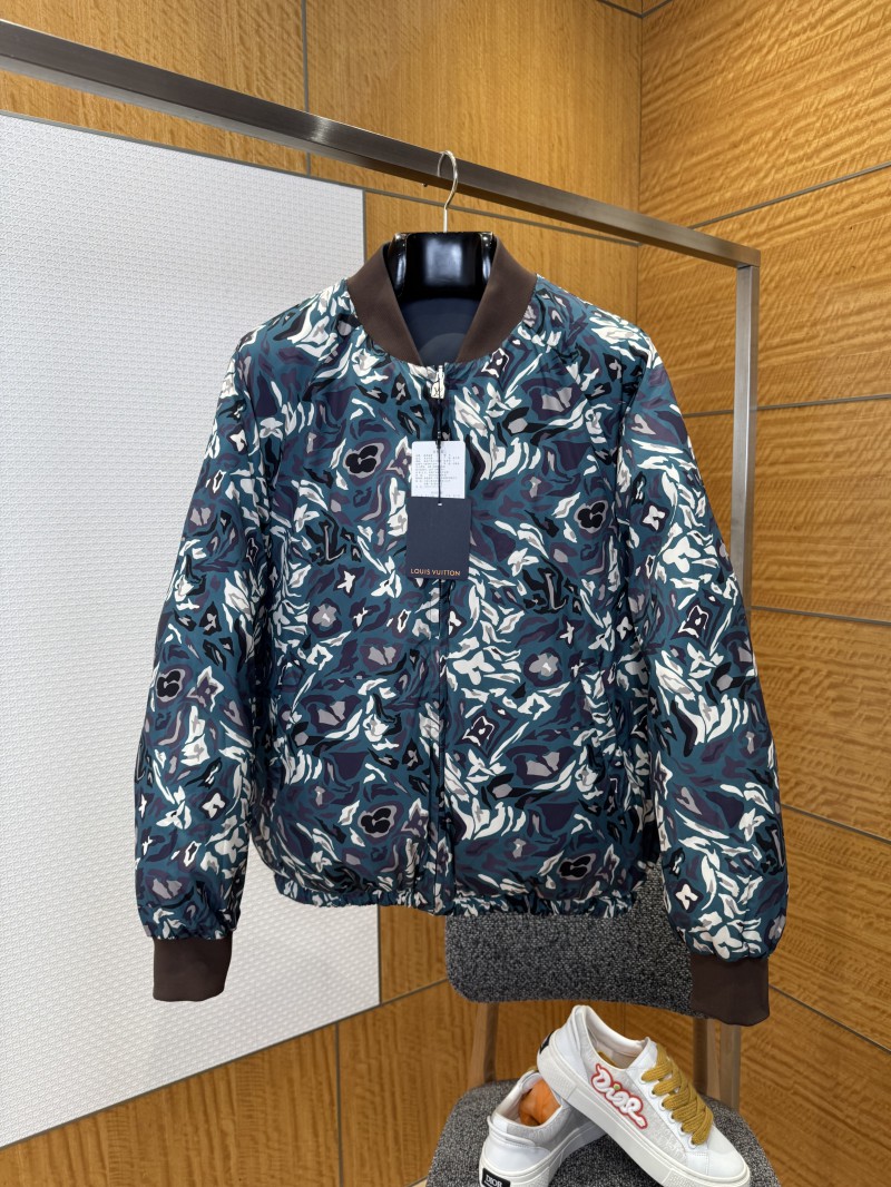 LV Leather Label Camo Reversible Down Jacket 2