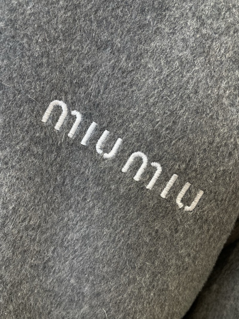 Miu Miu Embroidered Stand Collar Fleece-Lined Down Jacket 5