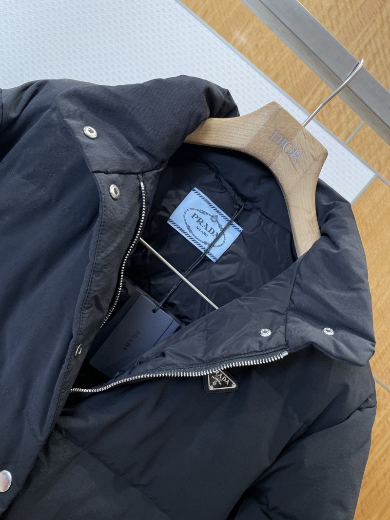 Prada Enameled Triangle Logo Stand Collar Quilted Down Jacket 3
