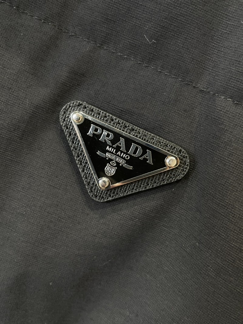 Prada Enameled Triangle Logo Stand Collar Quilted Down Jacket 4