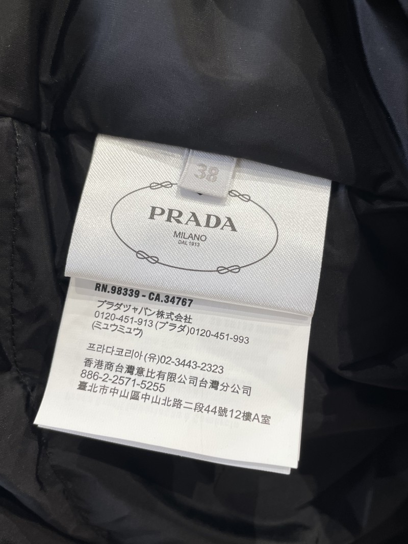 Prada Enameled Triangle Logo Stand Collar Quilted Down Jacket 8