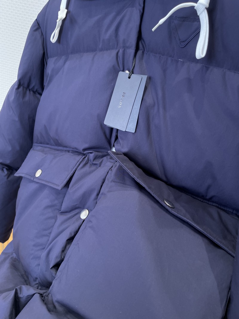 Prada Hooded Mid-Length Quilted Down Jacket 1 4