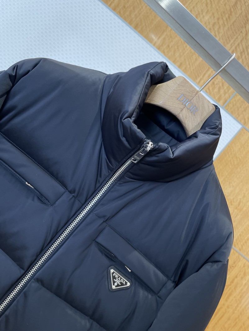 Prada Enameled Triangle Logo Stand Collar Down Jacket 2