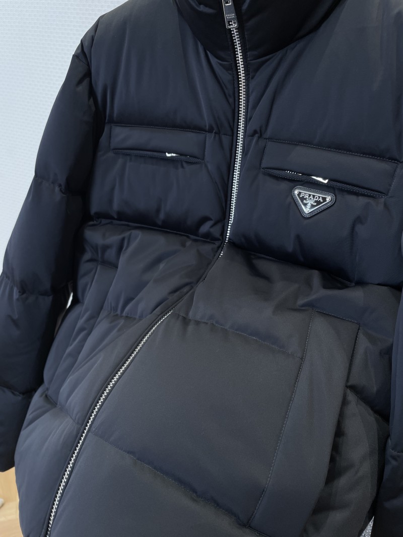 Prada Enameled Triangle Logo Stand Collar Down Jacket 4